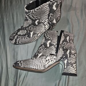 Essex Lane Snakeskin Pattern Ankle Boots